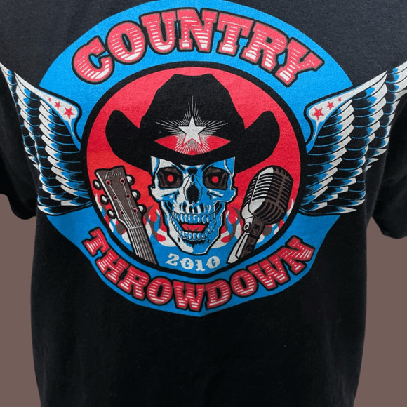 Alstyle Country Throwdown Tee | Skull Graphic | Size M | Vintage - Picture 3 of 4